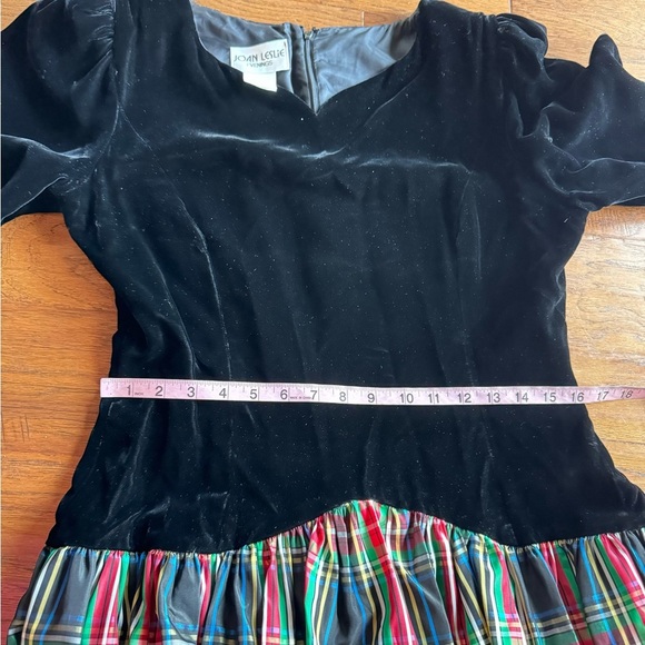Vintage Joan Leslie‎ Velvet Plaid Christmas Dress - Picture 12 of 16